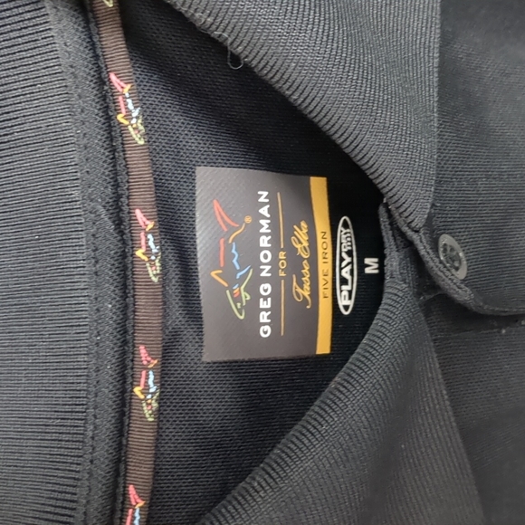 Greg Norman Men's Medium Shark Golf Polo Black men's medium. Like new. - Picture 2 of 4